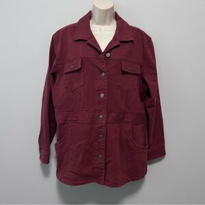 J. Jill Rust Red Denim Jacket Size L